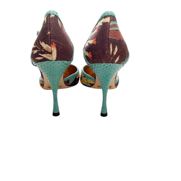 New Dolce&Gabbana Floral Closed Toe Strappy High Heels - Picture 6 of 9